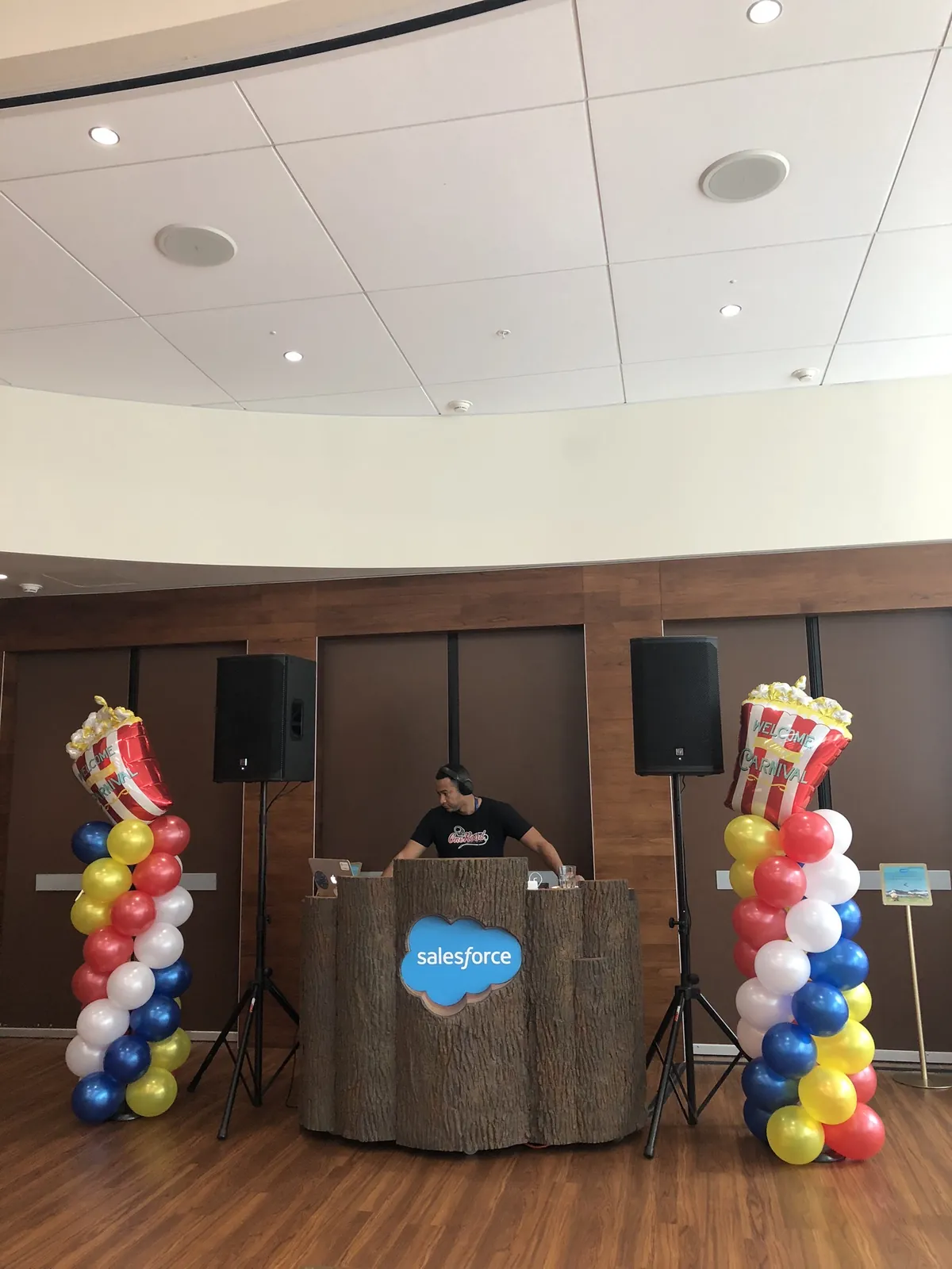 DJ booth at a corporate event