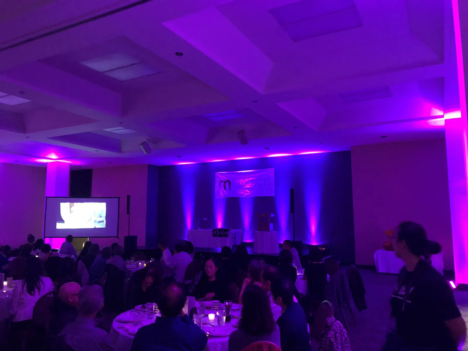 Ballroom with purple uplighting