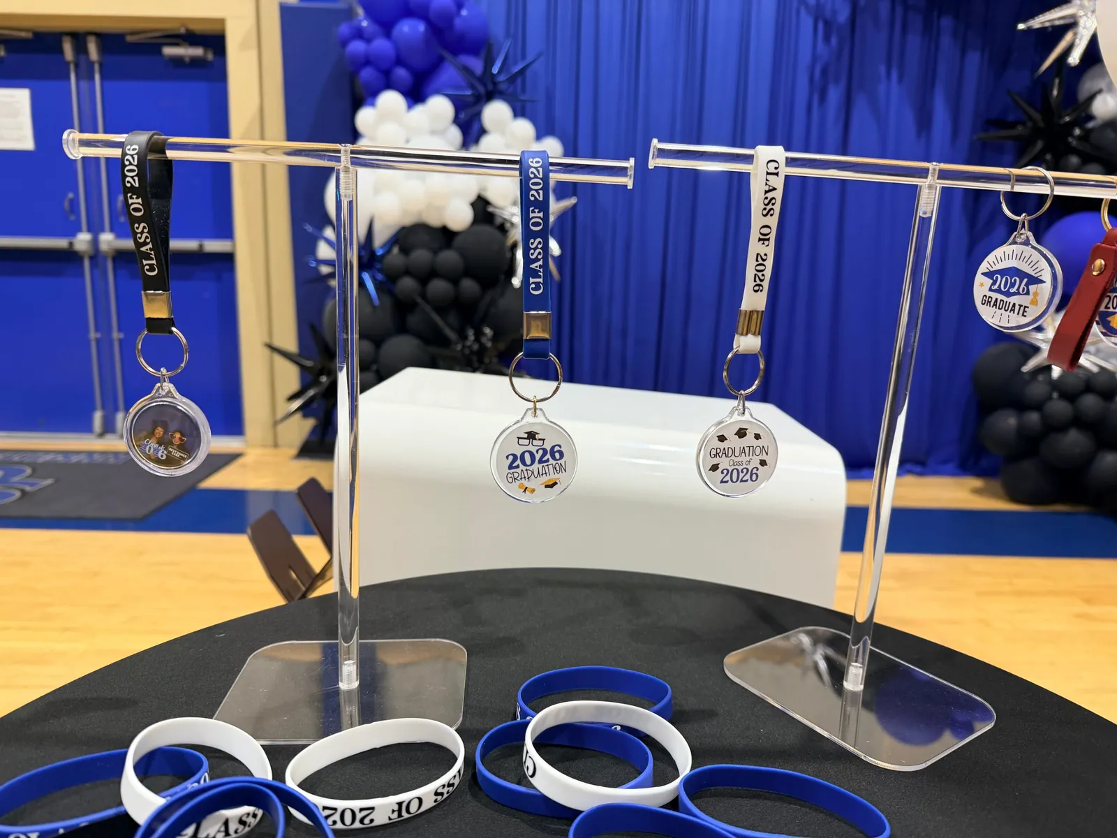 Keychains on stands